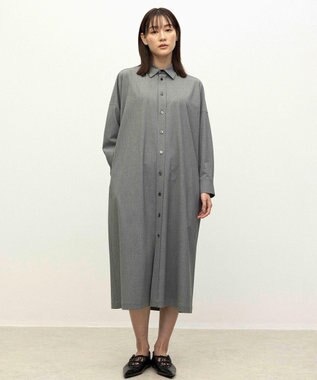 NAVE 【ReNAVE】ウォッシャブルツイル シャツドレス チャコール系