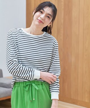 ANY テールＴシャツ オフ×ブラックボーダー