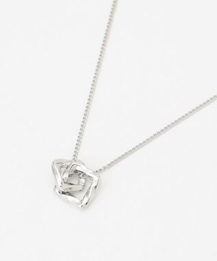 ICB ツイストスクエアネックレス シルバー系