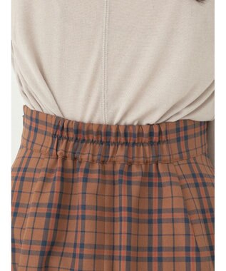 earth music&ecology チェックフレアスカート Check Brown