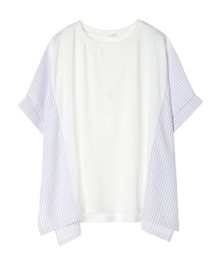 Green Parks 異素材脇切り替えドッキングプルオーバー Off White