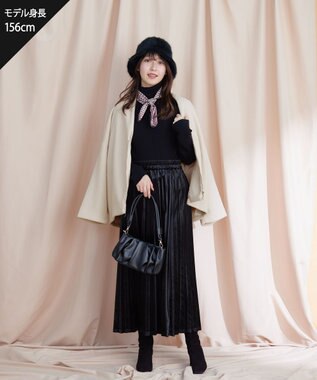 Tiaclasse 【安田美沙子さん着用】ベロアプリーツスカート ブラック