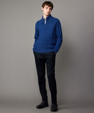 JOSEPH ABBOUD 【ストレッチ/JAPANファブリック】カシミヤブレンドリサイクルウール パンツ ネイビー系