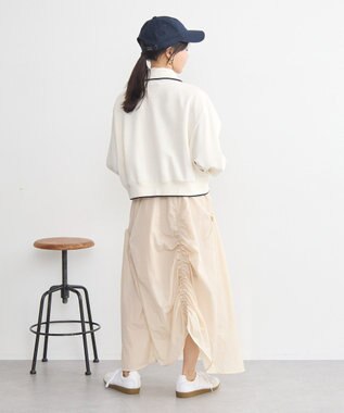 earth music&ecology ハーフジップラインプルオーバー Ivory