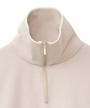 earth music&ecology ハーフジップラインプルオーバー Beige