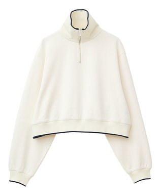 earth music&ecology ハーフジップラインプルオーバー Ivory