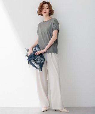 23区 【洗える】2WAYストレッチツイル ワイドパンツ ベージュ系