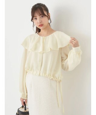 earth music&ecology ラッフルシアードロストブラウス