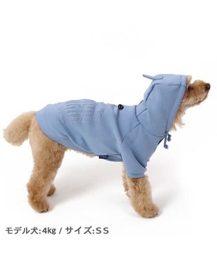 PET PARADISE J.PRESS エンボス パーカー 【小型犬】 水色