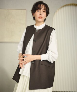 #Newans 大人気ジレが新素材で再登場！チュニックジレ ブラウン