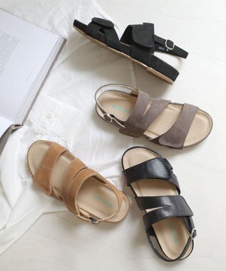 Pointer 本革 バックストラップサンダル キャメル(スエード)