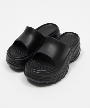 WEGO 厚底デザインラバーサンダル ブラック