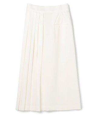 BEIGE， 【セットアップ対応・洗える・BAILA 11月号掲載】ZEPHYR / ウールライクアシンメトリープリーツスカート Ecru