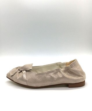 nouvelleRobe Oū 新色追加【本革・高反発】Butterfly knot ポインテッドトゥ パンプス ベージュメタリック