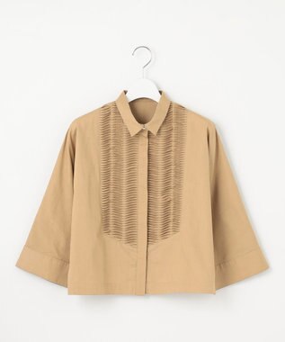 23区 【Indian Factory】コットンポプリン タックディテール シャツ サンドベージュ