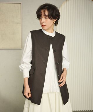 #Newans 大人気ジレが新素材で再登場！チュニックジレ ブラウン