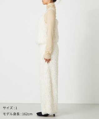 NAVE 【Nave・洗える】フェザーフリンジ キャミソールブラウス アイボリー系