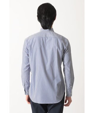 DAKS コットン ストライプシャツ ブルー