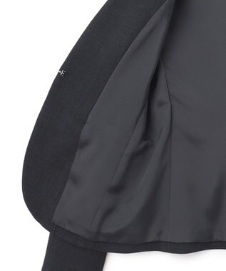 ICB 【UVカット・洗える】ウール2WAYストレッチ ノーカラージャケット チャコール