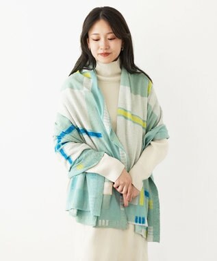 nitorito 【UNISEX】tanbo チェック柄 ストール moss green