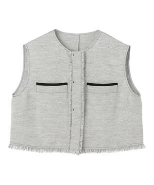 uncrave リネンライクツイル ジレブラウス グレー