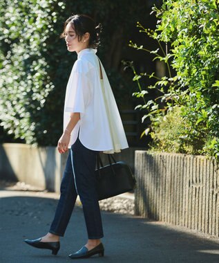 #Newans 【ANSWER for モダンベーシック】バックスリットオーバーシャツ ホワイト系