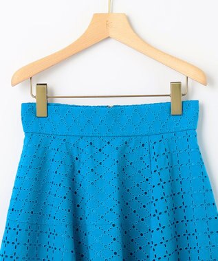 組曲 S 【洗える】パッチワークレース スカート ブルー系