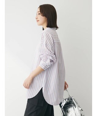 Green Parks イージーケア　ドビーストライプシャツ Sax