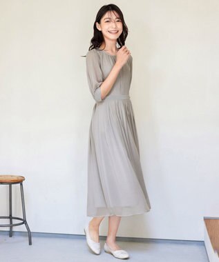 Tiaclasse 【洗える】シフォンワンピース グレー