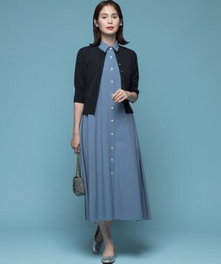 組曲 【2WAY】スーパーライトストレッチ ワンピース スモーキーブルー系