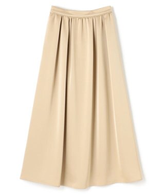 uncrave シャイニーダブルサテン フレアスカート ゴールドベージュ