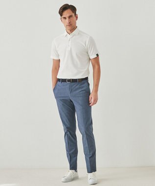 GOTAIRIKU 仕事で着られる 冷んやり綿パン【接触冷感/ストレッチ】ストレッチサマーポプリン ネイビー系