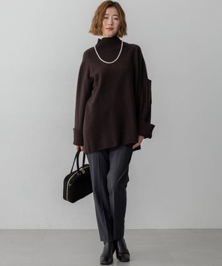 23区 S 【新色追加】ボイルドウールコンビニット チュニック ダークブラウン系