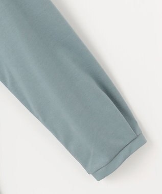 J.PRESS LADIES L プレーティングジャージー フリルネック カットソー グレイッシュグリーン系