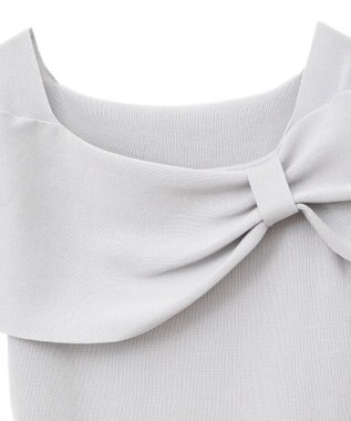 earth music&ecology リボン半袖ニットプルオーバー Ivory