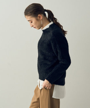 YECCA VECCA 2wayラメフェザーニット Black