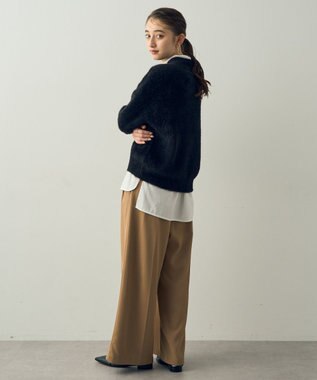 YECCA VECCA 2wayラメフェザーニット Black