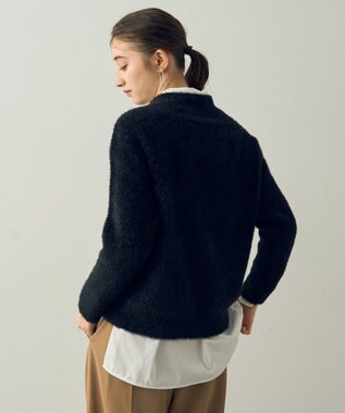 YECCA VECCA 2wayラメフェザーニット Black