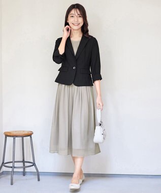 Tiaclasse 【洗える】シフォンワンピース グレー