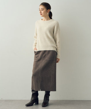 YECCA VECCA 2wayラメフェザーニット Ivory