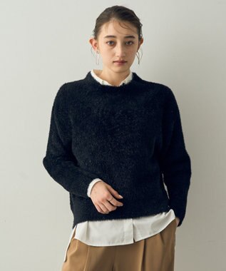 YECCA VECCA 2wayラメフェザーニット Black