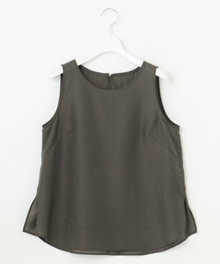 23区 【SLOW/一部店舗限定】ブライトヴィンテージクロス ノースリーブ ブラウス グレー系