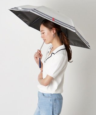 MOONBAT POLO RALPH LAUREN（ポロ ラルフローレン） 晴雨兼用日傘 ボーダー 遮光率100% 遮熱 UV 晴雨兼用 オフホワイト