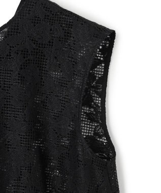 BEIGE， FLUORITE / 異素材コンビ レースブラウス Black