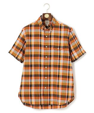 J.PRESS MEN インドマドラスチェックシャツ ライトオレンジ系3