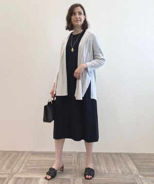 自由区 【洗える】リラックスジャージー クルーネックワンピース ブラック系