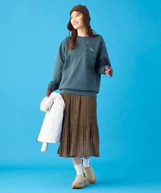 SHARE PARK LADIES 【UVカット・吸水速乾・ストレッチ・軽量・アンチピリング 】ダンボールクルーネックスウェット（S・Mサイズ） ネイビー系