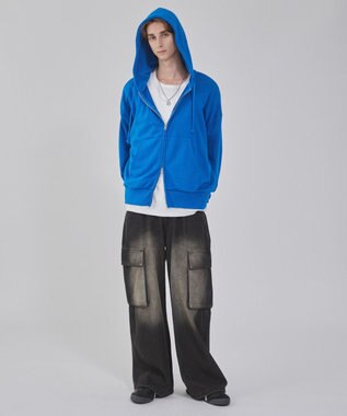 WEGO 【ユニセックス着用ITEM/MLサイズ展開】コンパクトフィットダブルZIPパーカー ブルー