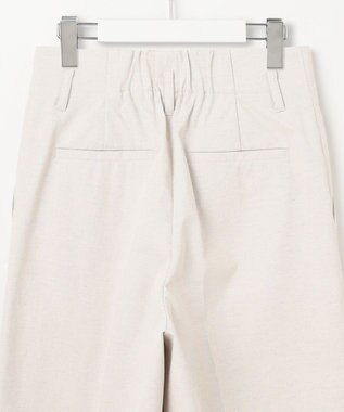 23区 【セットアップ対応/洗える】コットンリネン オックスストレッチ ワイド パンツ アイボリー系