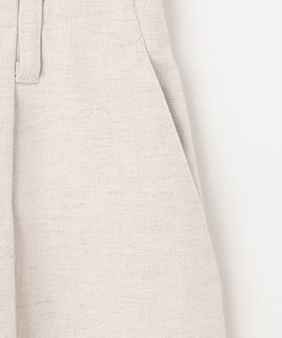 23区 【セットアップ対応/洗える】コットンリネン オックスストレッチ ワイド パンツ アイボリー系